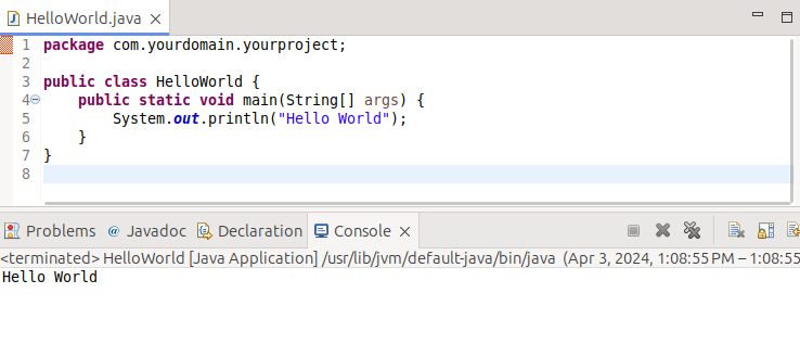 Program with output in console
